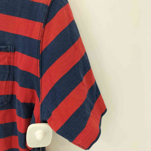バーガスプラス BURGUS PLUS フロントポケット ボーダー S/S Tシャツ メンズ import:XL