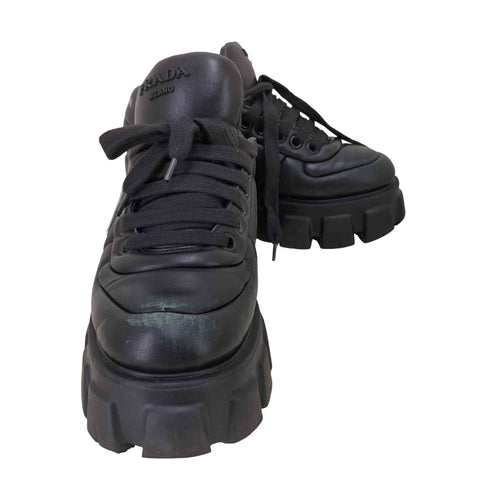 プラダ PRADA MONOLITH SNEAKER モノリス レザー スニーカー レディース EUR:39