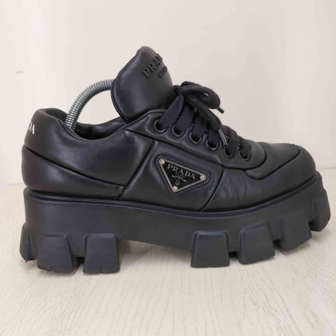 プラダ PRADA MONOLITH SNEAKER モノリス レザー スニーカー レディース EUR:39