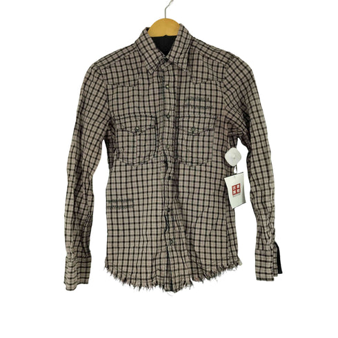 ゴーサンゴーイチプールオム 5351 POUR LES HOMMES カットオフ加工 L/S チェックウエスタンシャツ メンズ 1