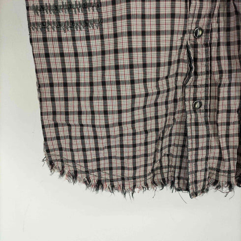 ゴーサンゴーイチプールオム 5351 POUR LES HOMMES カットオフ加工 L/S チェックウエスタンシャツ メンズ 1