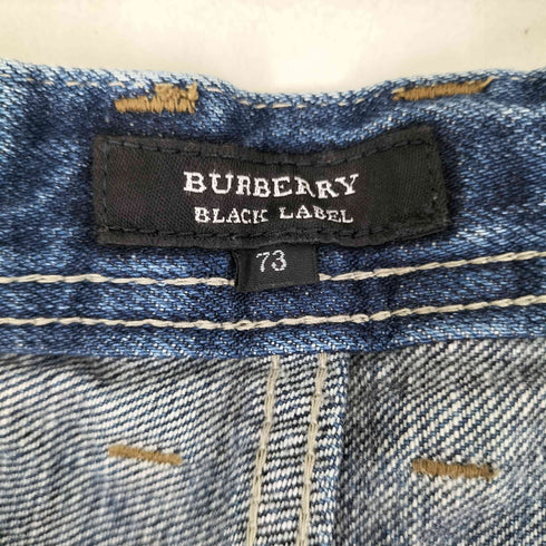 バーバリーブラックレーベル BURBERRY BLACK LABEL ボタンフライダメージ加工ストレートデニムパンツ メンズ 73