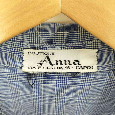 BOUTIQUE ANNA CAPRI Vintage フロント ピンタック シャツワンピース レディース