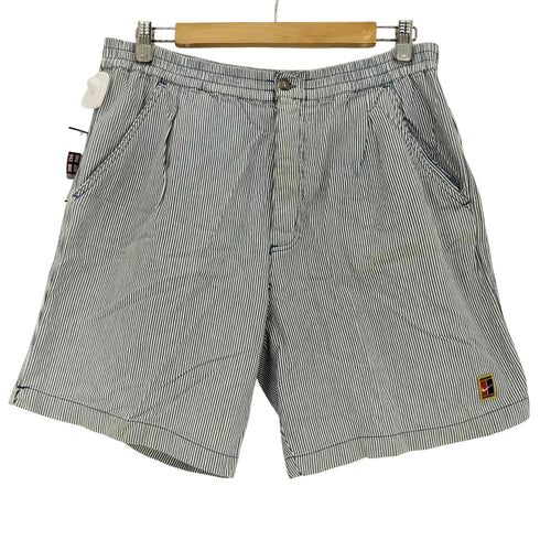 ナイキ NIKE 90S 白タグ ワンポイントロゴ ストライプ イージー ショーツ ハーフパンツ メンズ import:M