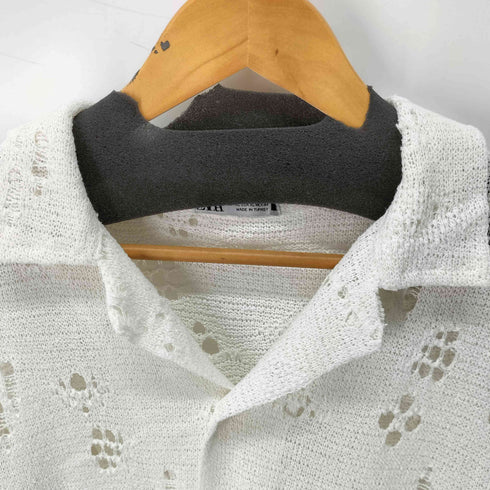 ザラ ZARA S/S レースデザインオープンカラーシャツ メンズ import:XL