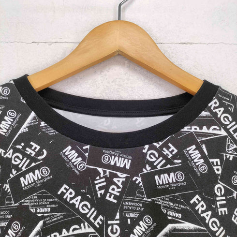 エムエムシックスメゾンマルジェラ MM6 Maison Margiela 紙タグ総柄デザインワイドTシャツ レディース 16