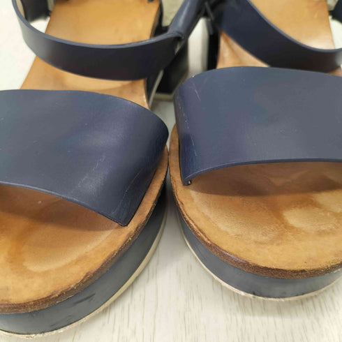 ジルサンダーネイビー JIL SANDER NAVY レザー厚底サンダル レディース JPN:37