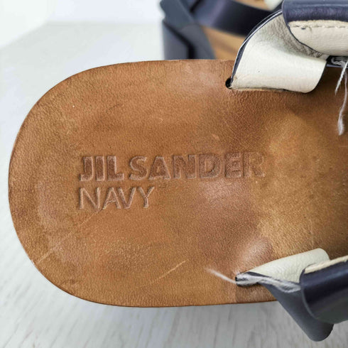 ジルサンダーネイビー JIL SANDER NAVY レザー厚底サンダル レディース JPN:37