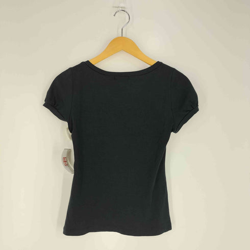 バーバリーブルーレーベル BURBERRY BLUE LABEL 装飾 プリント Uネック Tシャツ レディース 38