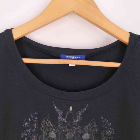バーバリーブルーレーベル BURBERRY BLUE LABEL 装飾 プリント Uネック Tシャツ レディース 38