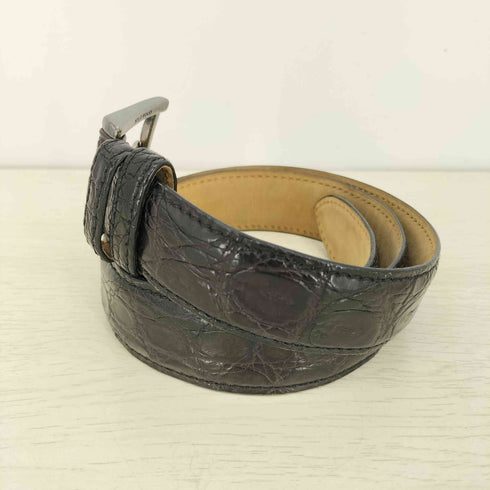 バーニーズニューヨーク BARNEYS NEWYORK GENUINE CROCODILE クロコダイルレザー ベルト メンズ 85/34