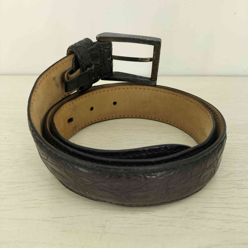 バーニーズニューヨーク BARNEYS NEWYORK GENUINE CROCODILE クロコダイルレザー ベルト メンズ 85/34