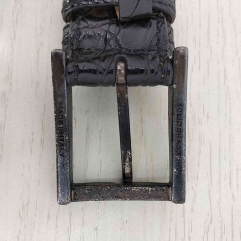 バーニーズニューヨーク BARNEYS NEWYORK GENUINE CROCODILE クロコダイルレザー ベルト メンズ 85/34