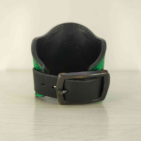 プロレスマスク モチーフ レザー ストラップ バングル メンズ