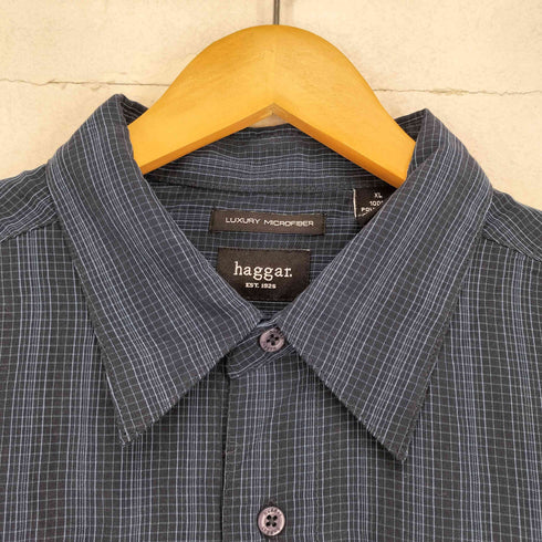 ハガークロージング HAGGAR LUXURY MICROFIBER チェック柄ポケットシャツ メンズ JPN:XL