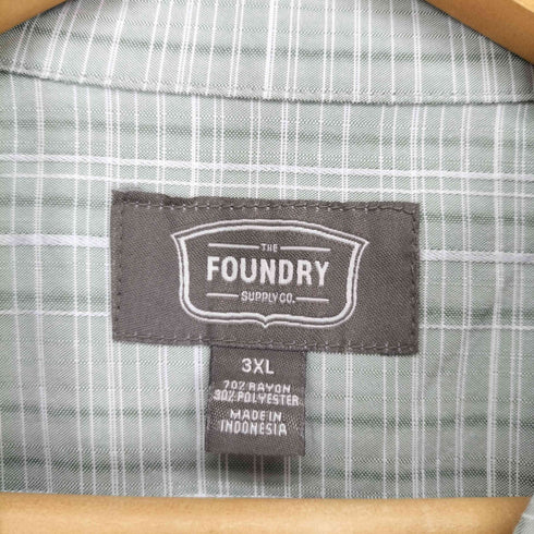 THE FOUNDRY レーヨン混チェックシャツ メンズ 3XL