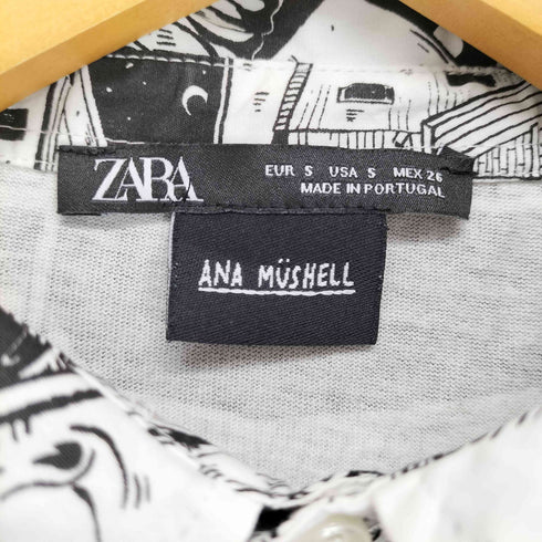 ザラ ZARA ANA MUSHELL イラストシャツ メンズ JPN:S