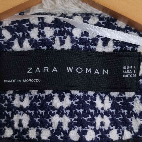 ザラ ZARA WOMAN ツイード ノーカラー コート レディース import:L