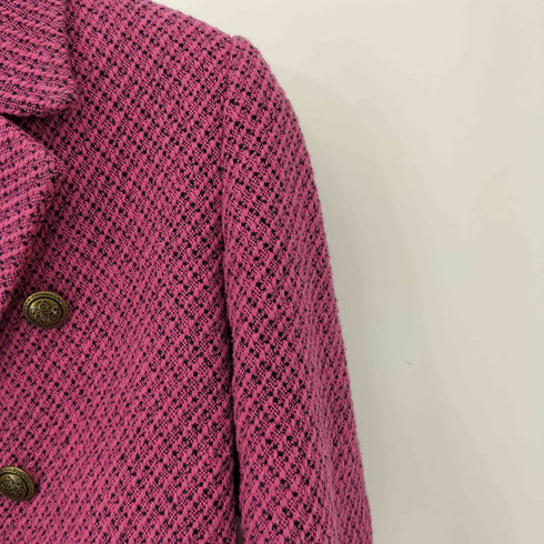 ザラ ZARA クロップド ダブル ブレスト ツイード テーラードジャケット レディース import:S