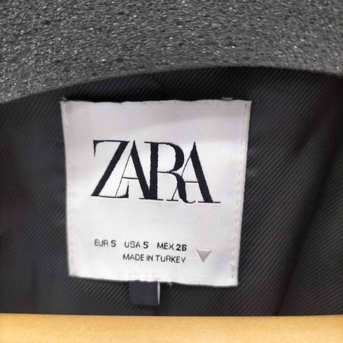 ザラ ZARA クロップド ダブル ブレスト ツイード テーラードジャケット レディース import:S
