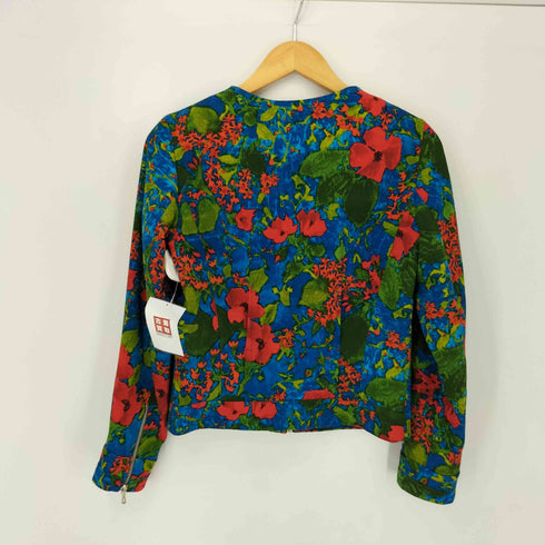 ザラ ZARA 花柄 ジップアップ ノーカラージャケット レディース import:XS