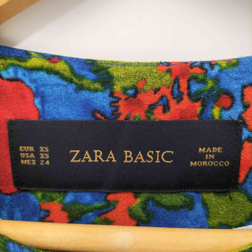 ザラ ZARA 花柄 ジップアップ ノーカラージャケット レディース import:XS