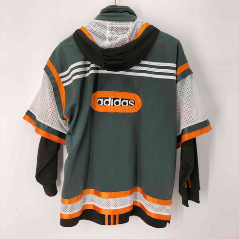 アディダス adidas 90S 両面ロゴ刺繍 レイヤードトラックジャケット メンズ JPN:XL