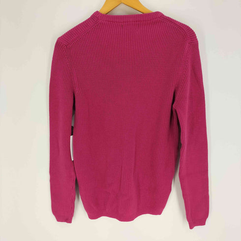 ザラ ZARA FINE COTTON 畔編み コットン クルーネック ニット セーター メンズ import:L