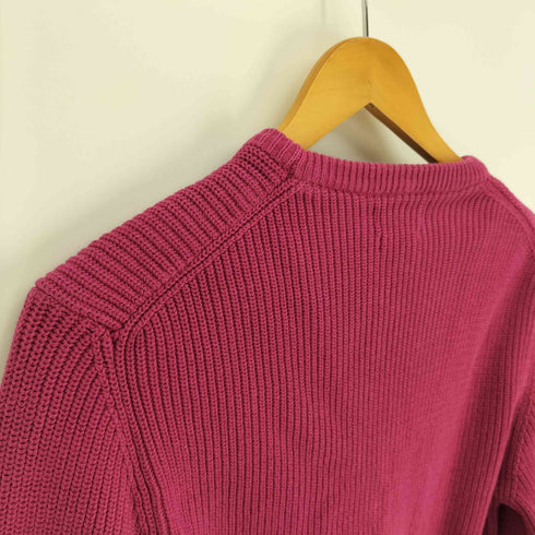 ザラ ZARA FINE COTTON 畔編み コットン クルーネック ニット セーター メンズ import:L