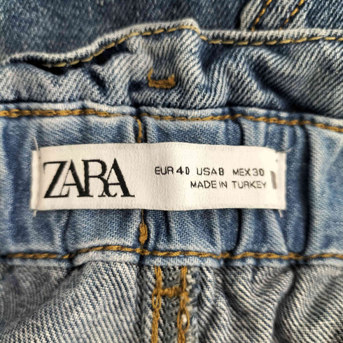 ザラ ZARA BAGGY PAPERBAG ハイライズデニムパンツ レディース 40