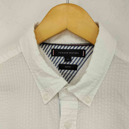 トミーヒルフィガー TOMMY HILFIGER シアサッカー半袖シャツ SLIM FIT メンズ JPN:M