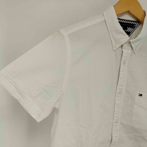 トミーヒルフィガー TOMMY HILFIGER シアサッカー半袖シャツ SLIM FIT メンズ JPN:M