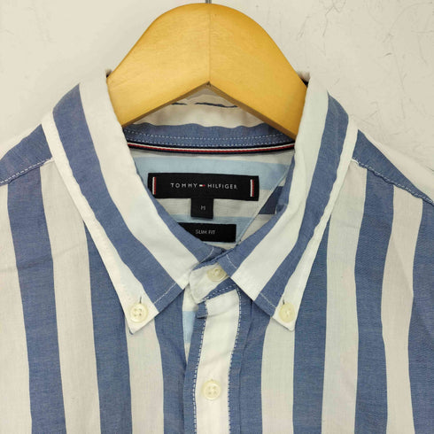 トミーヒルフィガー TOMMY HILFIGER 半袖ストライプシャツ SLIM FIT メンズ JPN:M