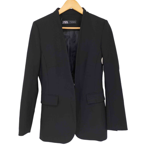 ザラ ZARA ブレザー ノーカラージャケット レディース import:M