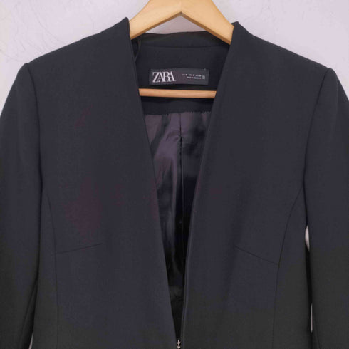 ザラ ZARA ブレザー ノーカラージャケット レディース import:M