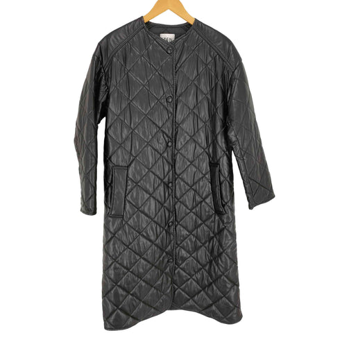 ザラ ZARA エコレザー キルティング ロングコート レディース import:XS
