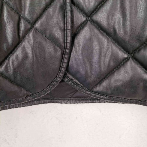 ザラ ZARA エコレザー キルティング ロングコート レディース import:XS