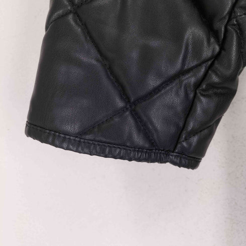 ザラ ZARA エコレザー キルティング ロングコート レディース import:XS