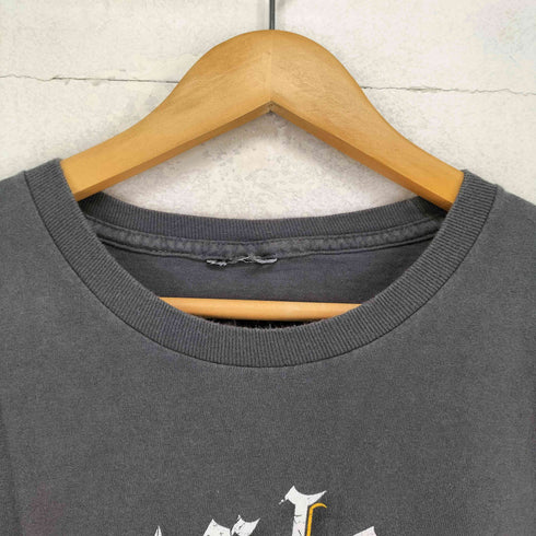 両面企業ロゴプリントクルーネックTシャツ メンズ