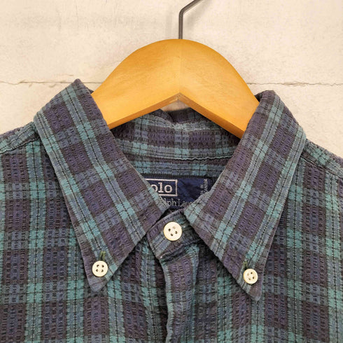ポロバイラルフローレン Polo by RALPH LAUREN 90s シアサッカー ポニー刺繍BDシャツ メンズ JPN:L