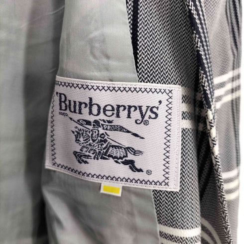 バーバリーズ BURBERRYS 白タグ シルク混 ダブルブレストチェックノーカラージャケット レディース 7AR