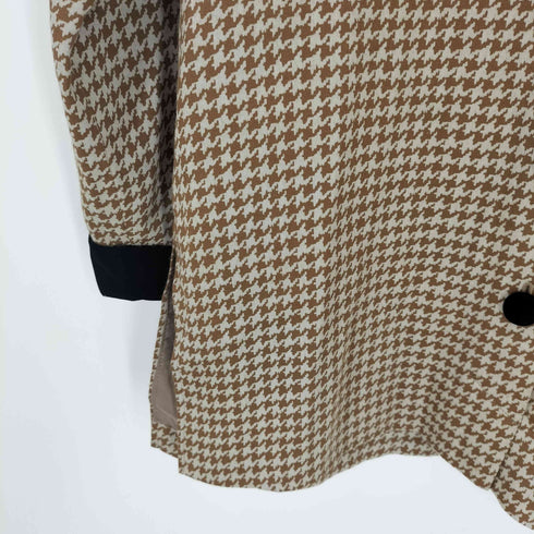 DIFFUSION 千鳥格子 ベロア切替ハーフコート レディース EUR:40