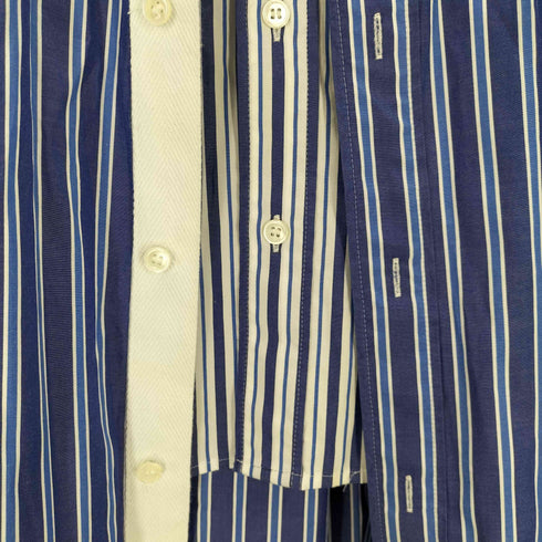 サカイ Sacai Poplin Shirt レイヤード ポプリン ストライプ シャツ メンズ JPN:2