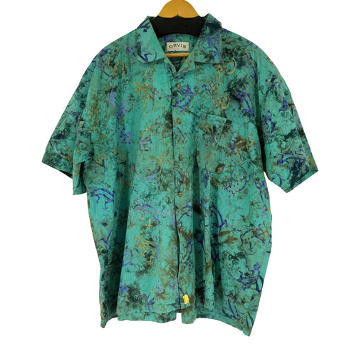 オービス ORVIS 90S 総柄 S/S 開襟シャツ メンズ