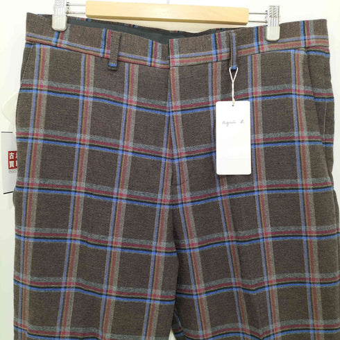 アニエスベーオム Agnes b.homme チェック柄センタープレススラックスパンツ メンズ 42