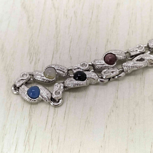 刻印無 ストーン装飾シルバーブレスレット メンズ