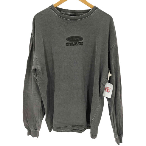 Alfred ダメージ加工フロントロゴ L/S Tシャツ メンズ import:XL