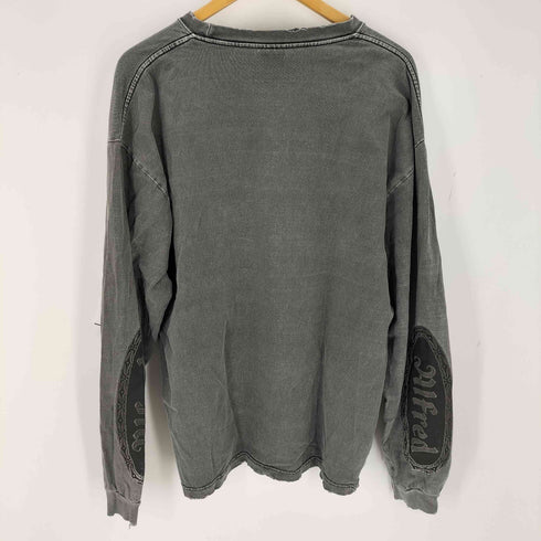 Alfred ダメージ加工フロントロゴ L/S Tシャツ メンズ import:XL