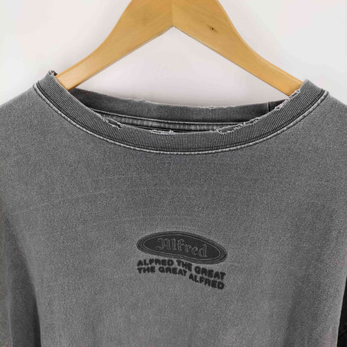 Alfred ダメージ加工フロントロゴ L/S Tシャツ メンズ import:XL