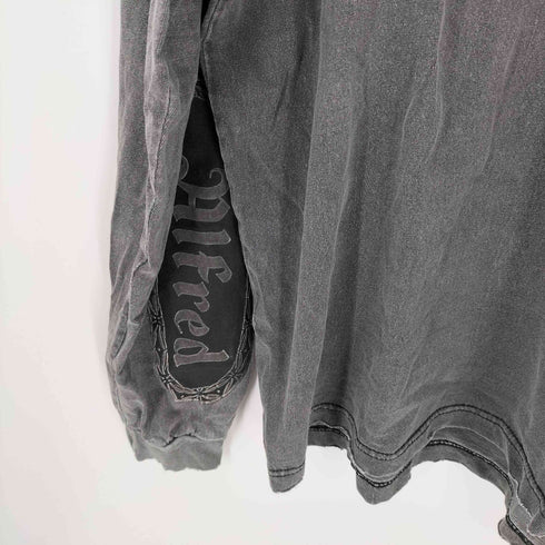 Alfred ダメージ加工フロントロゴ L/S Tシャツ メンズ import:XL